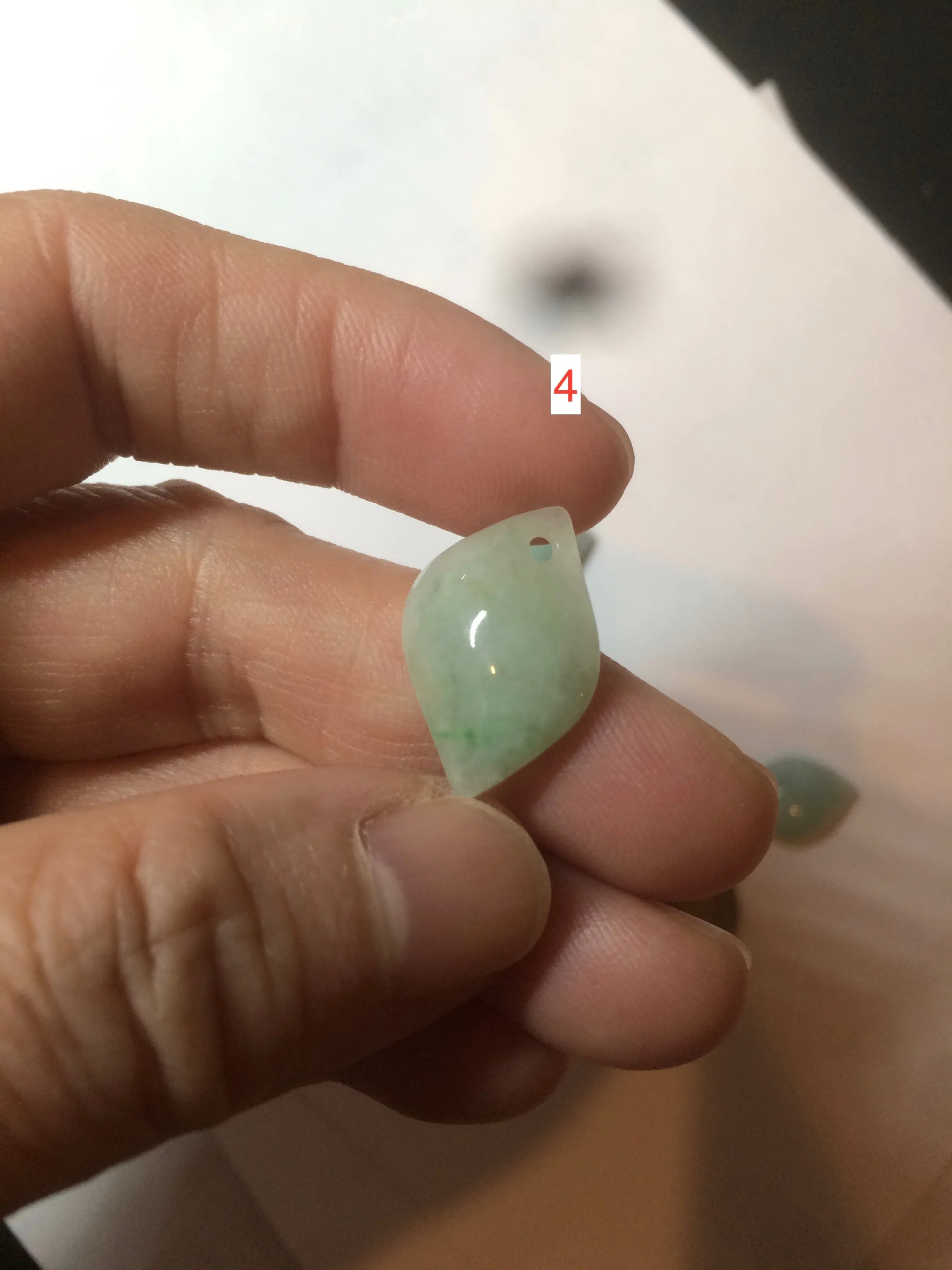 100% natural type A sunny green jadeite jade Willow leaf/petal pendant group AC80