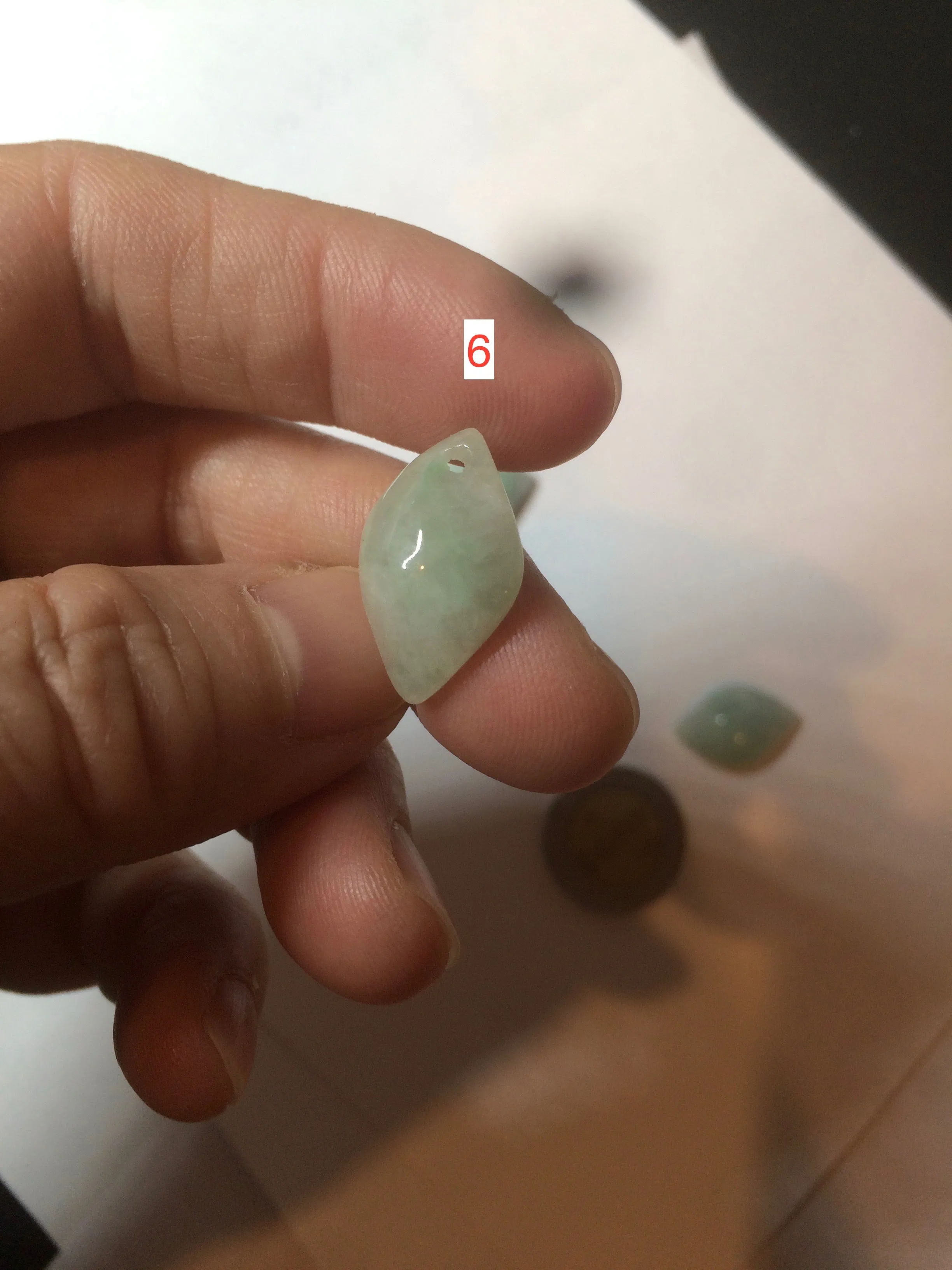 100% natural type A sunny green jadeite jade Willow leaf/petal pendant group AC80