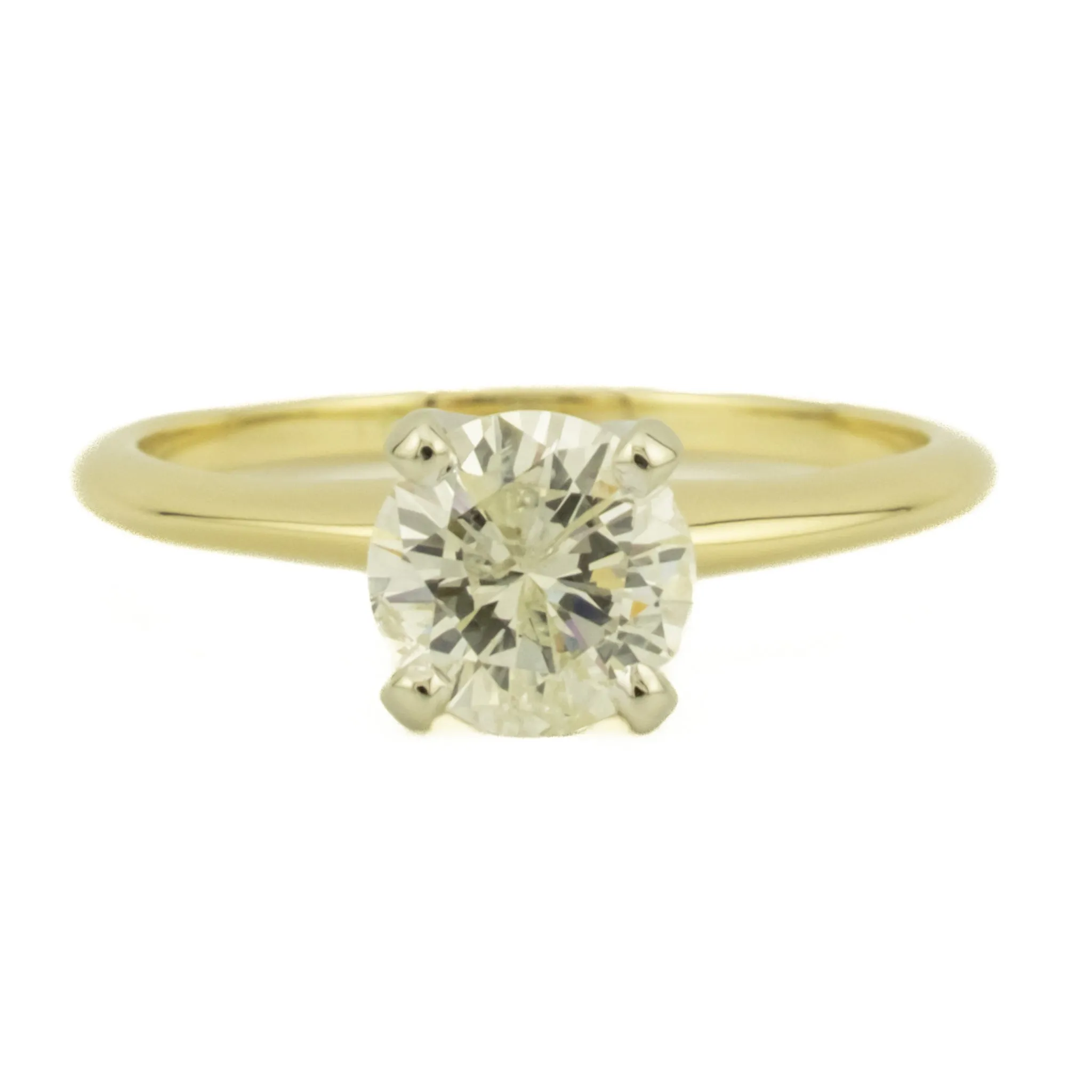 1.00ctw Round Brilliant Solitaire Diamond Engagement Ring in 14K Two-Tone Gold - Size 6.5