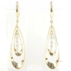 10K Yellow Gold Zircon Earrings