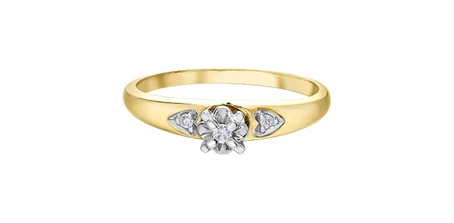 10K Yellow/White Gold Diamond Promise Ring