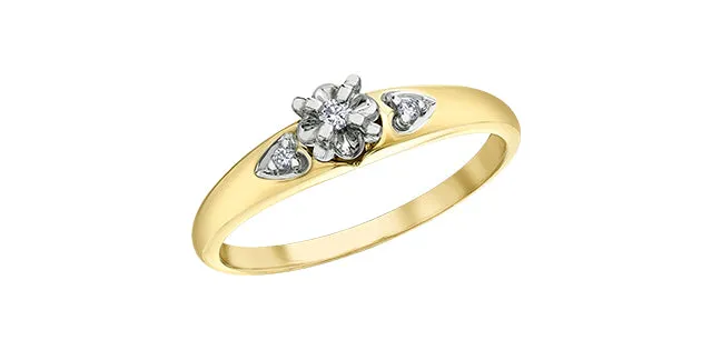 10K Yellow/White Gold Diamond Promise Ring