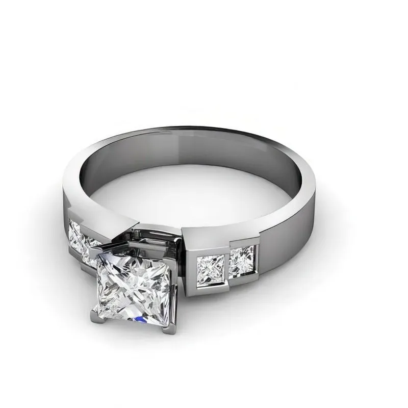 1.15-2.30 CT Princess Cut Diamonds - Engagement Ring