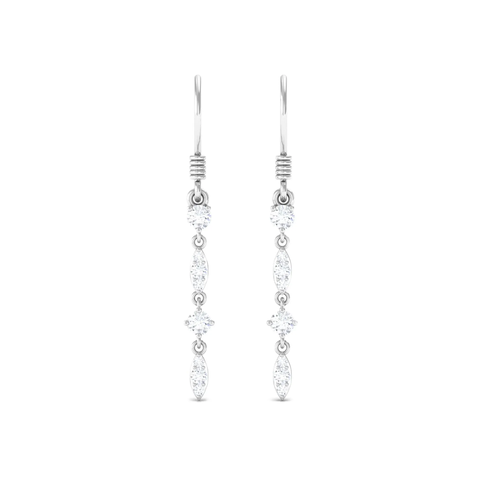 1/2 CT Simple Zircon Dangle Earrings in Prong Setting