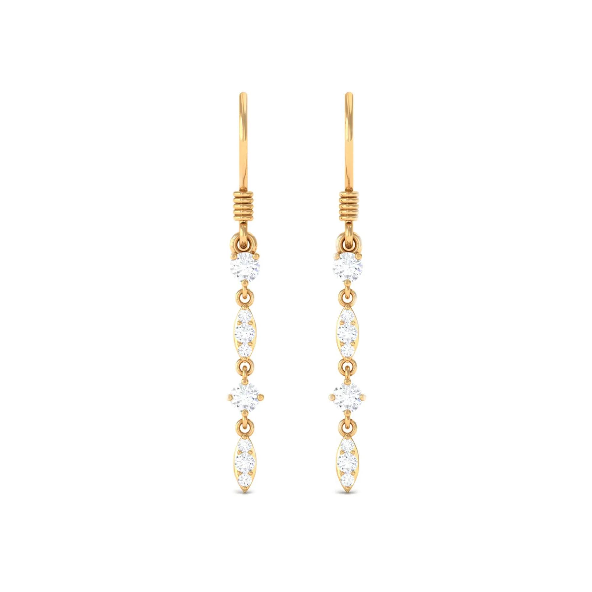 1/2 CT Simple Zircon Dangle Earrings in Prong Setting