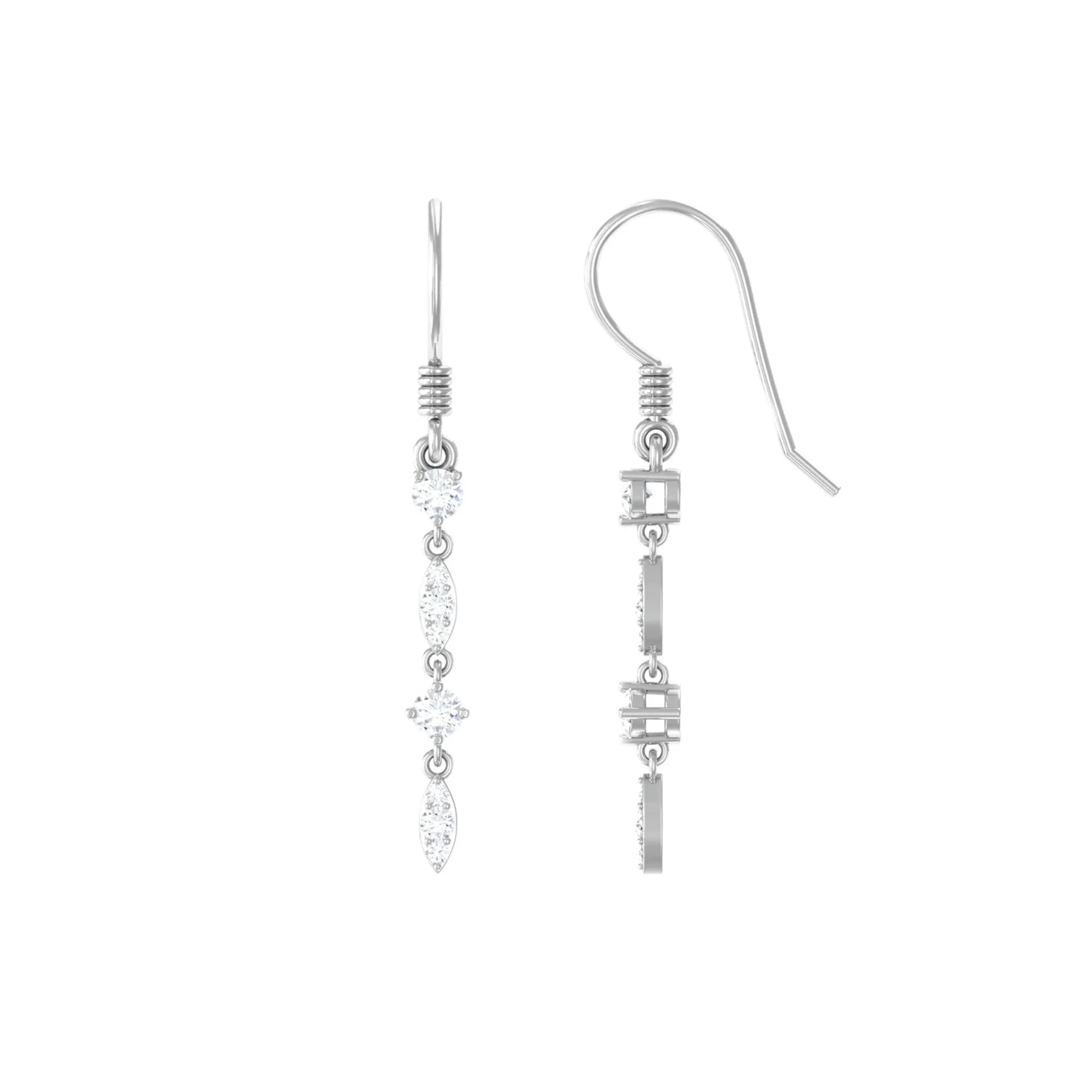 1/2 CT Simple Zircon Dangle Earrings in Prong Setting