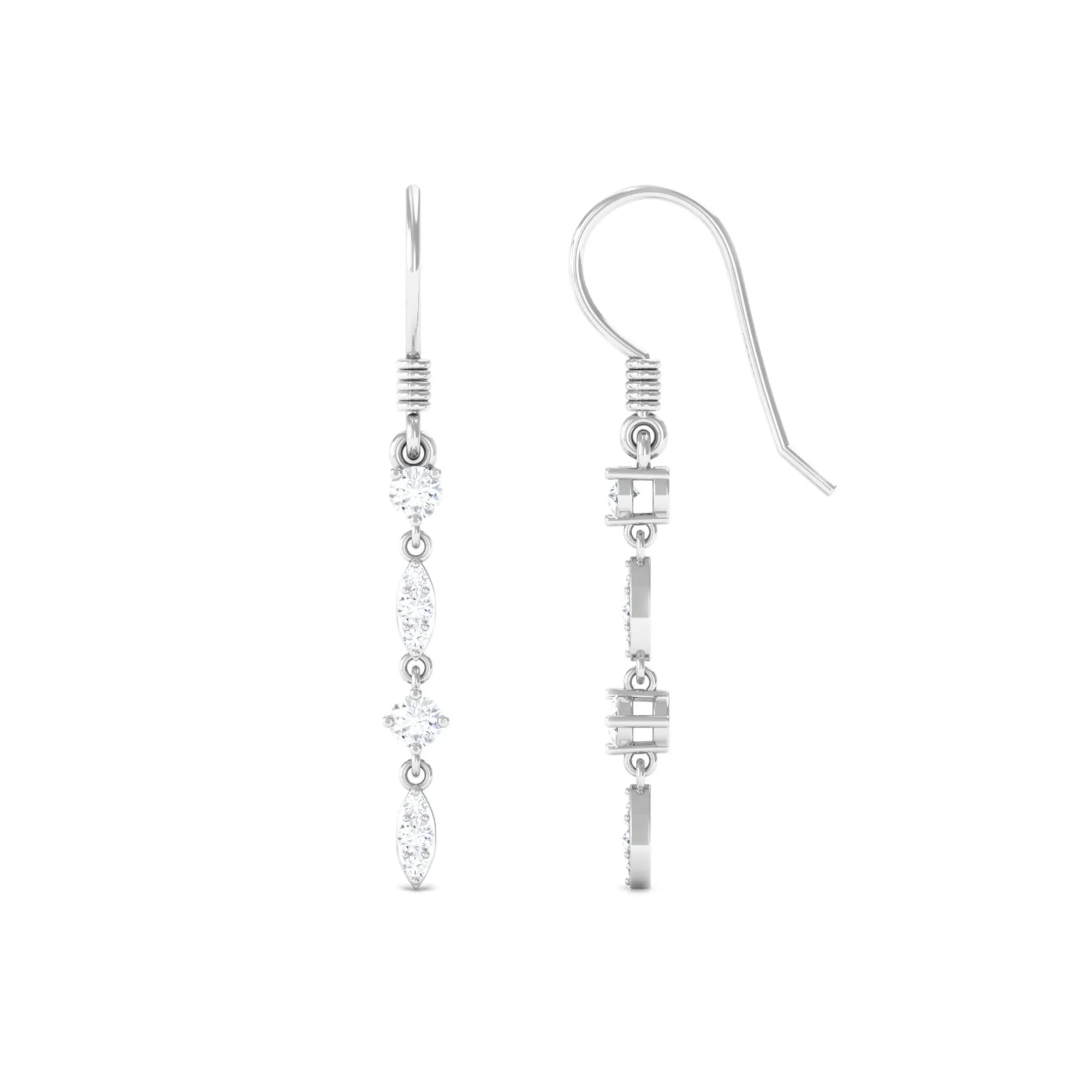 1/2 CT Simple Zircon Dangle Earrings in Prong Setting