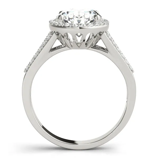 14K Oval Halo Engagement Ring