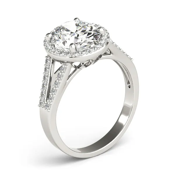 14K Oval Halo Engagement Ring