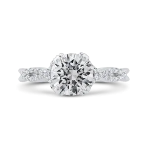 14K White Gold Diamond Engagement Ring (Semi-Mount)