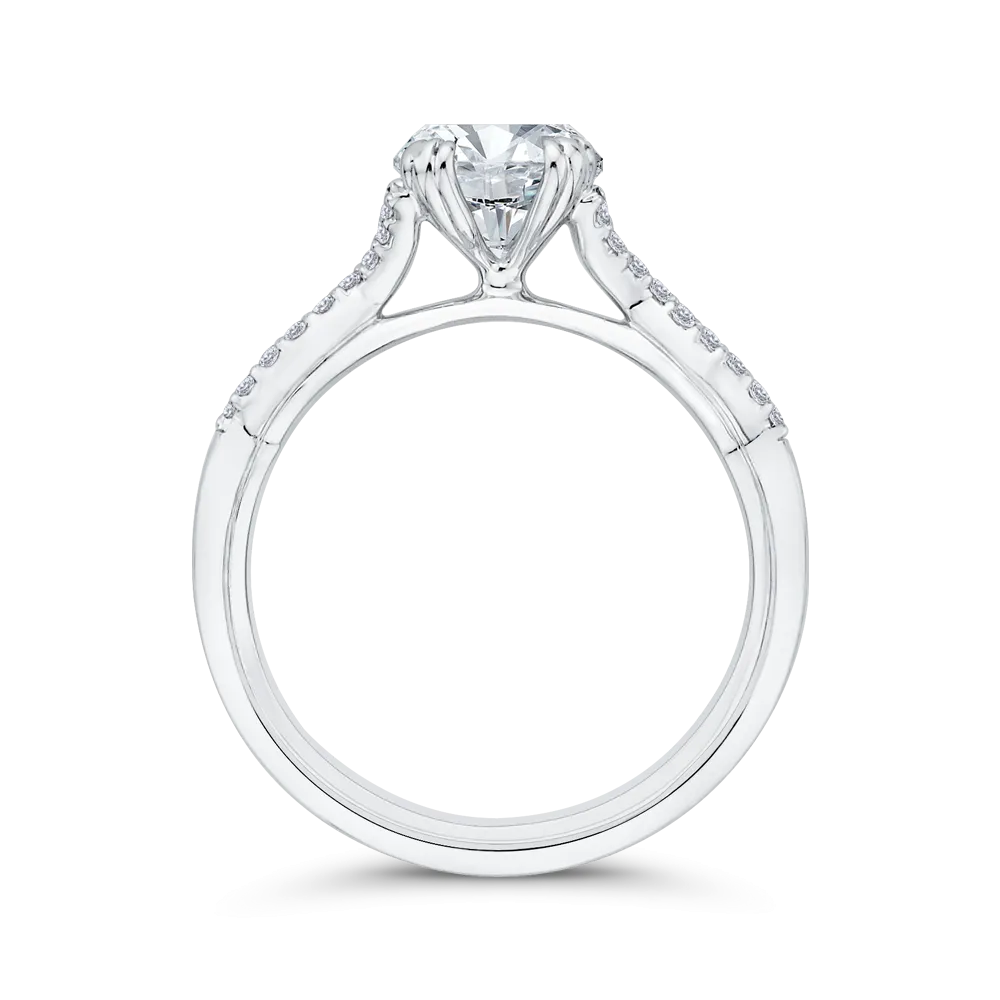 14K White Gold Diamond Engagement Ring (Semi-Mount)