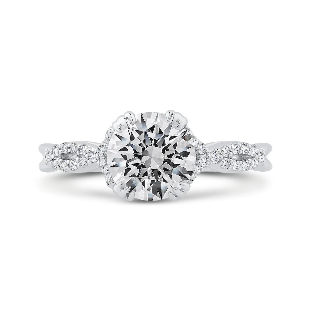 14K White Gold Diamond Engagement Ring (Semi-Mount)