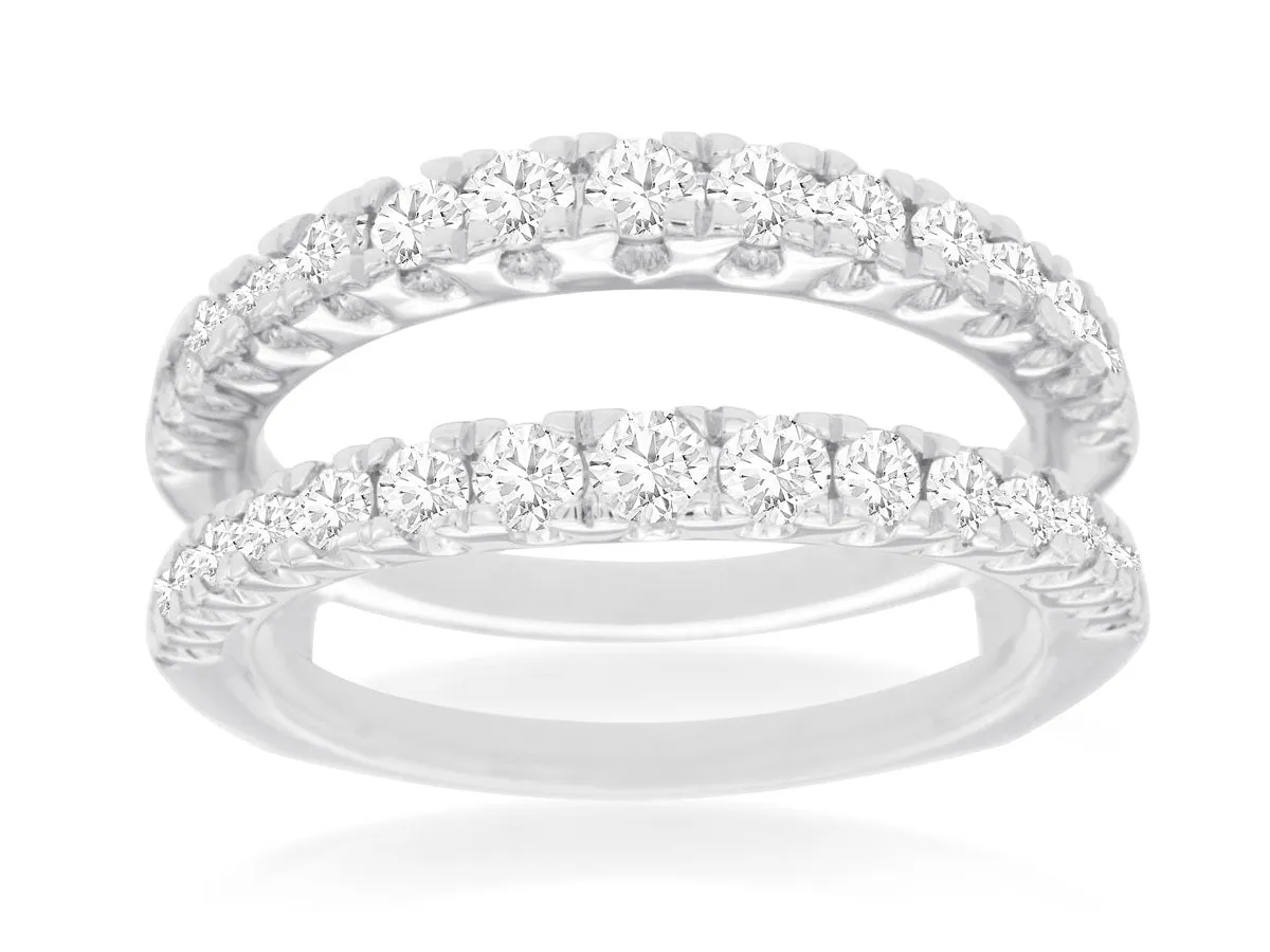 14K White Gold Diamond Ring Guard