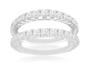 14K White Gold Diamond Ring Guard