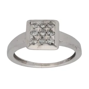 18ct White Gold 0.27ct Diamond Dress/Cocktail Ring Size K