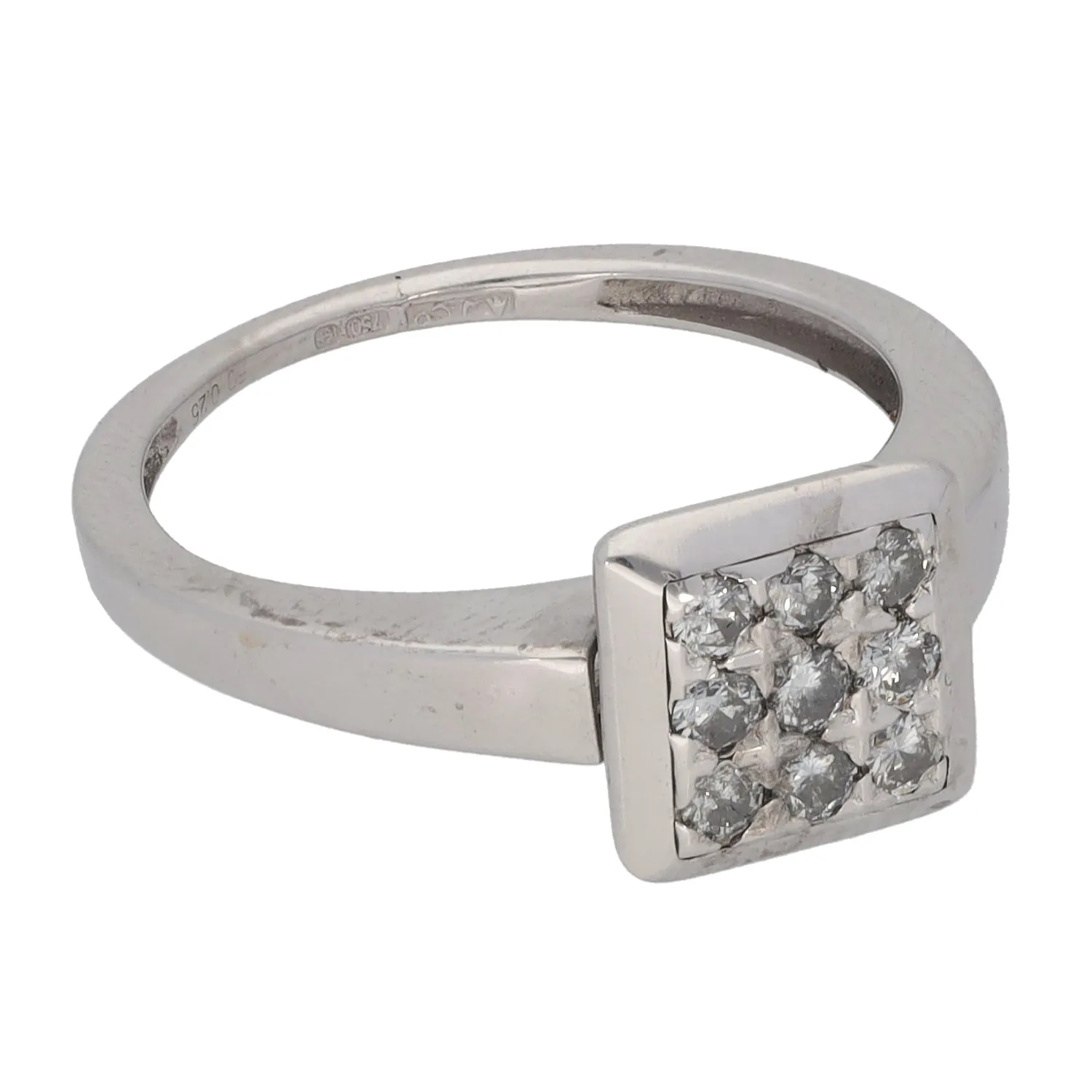 18ct White Gold 0.27ct Diamond Dress/Cocktail Ring Size K