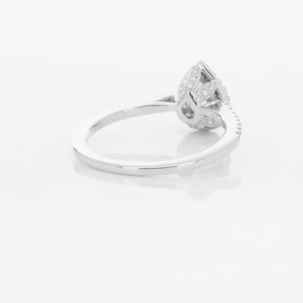 18ct White Gold .67ct Aquamarine & Diamond Mini Sierra Ring