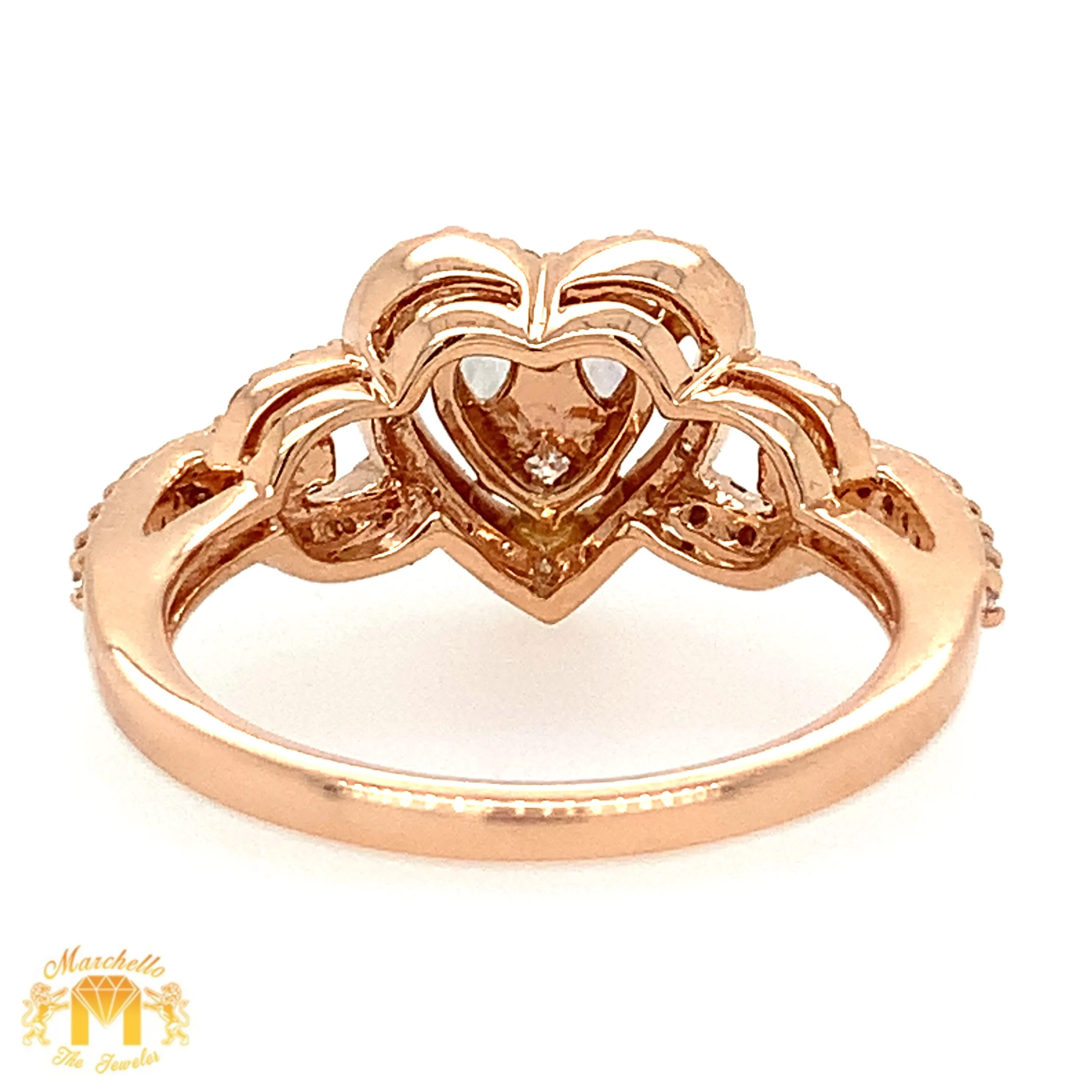 18k Gold and Diamond Marquis Heart Ring (choose your color)