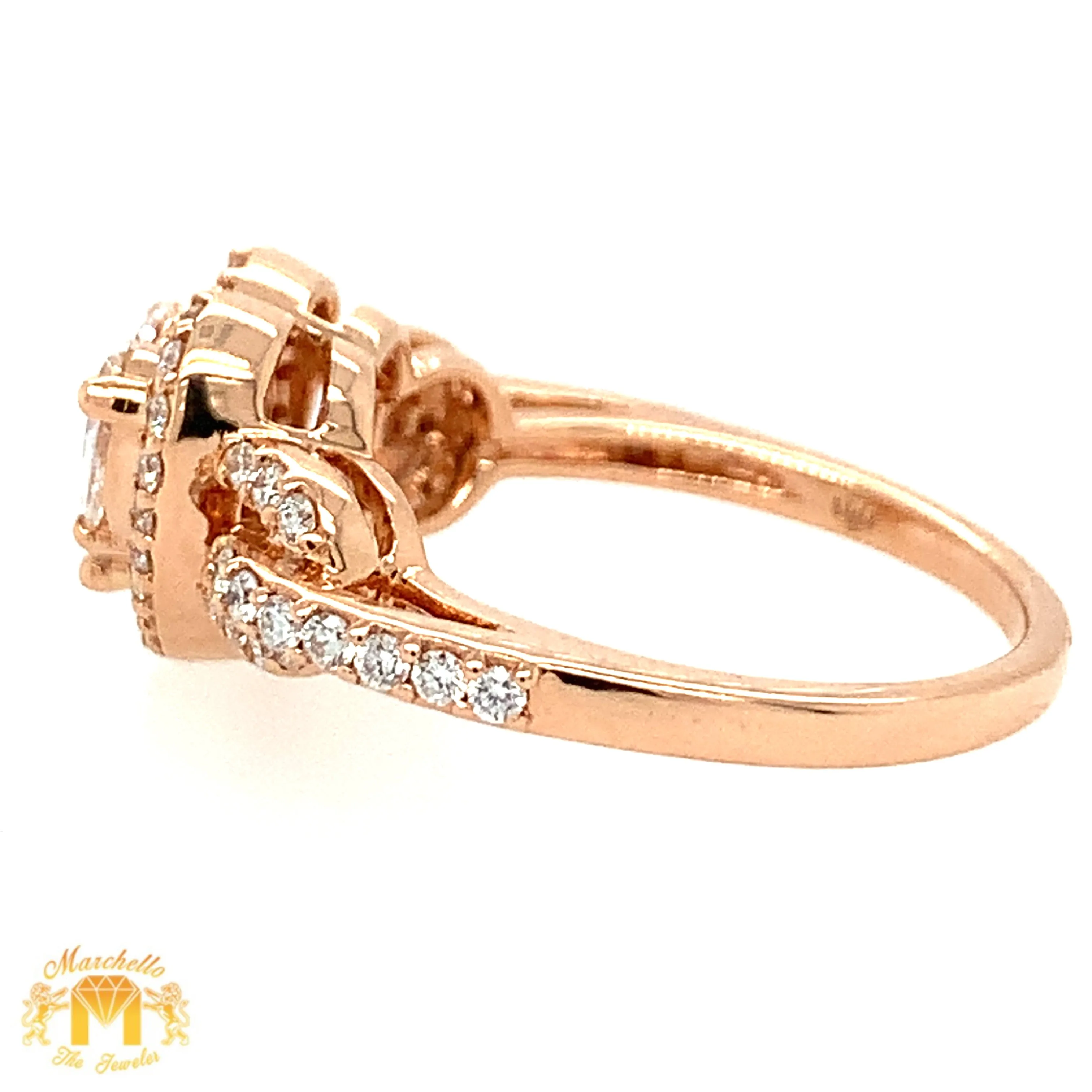 18k Gold and Diamond Marquis Heart Ring (choose your color)