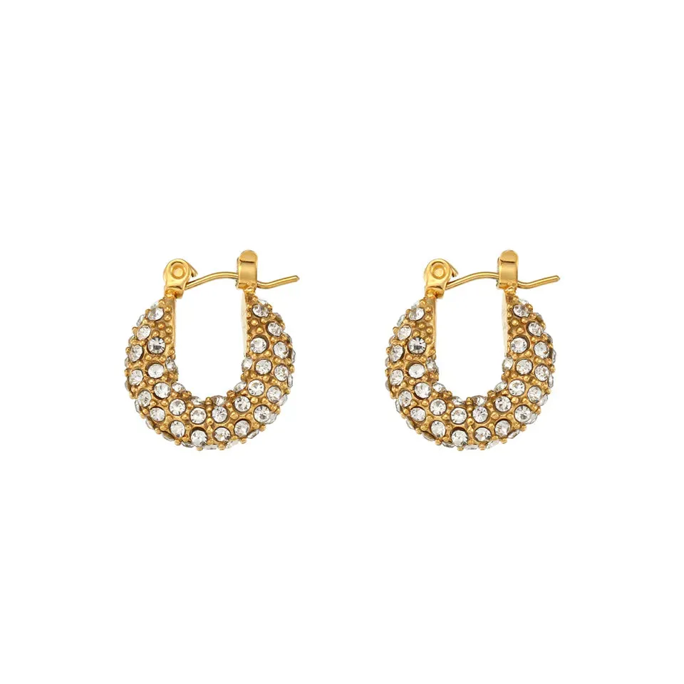 18K Gold-Filled Thick Zircon Hoop Earrings