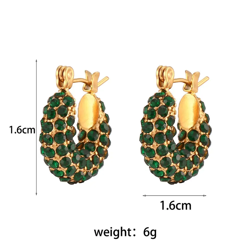 18K Gold-Filled Thick Zircon Hoop Earrings