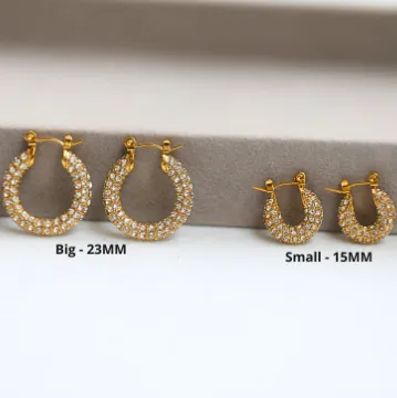 18K Gold-Filled Thick Zircon Hoop Earrings