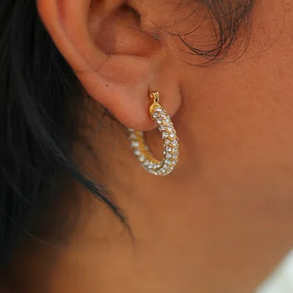 18K Gold-Filled Thick Zircon Hoop Earrings