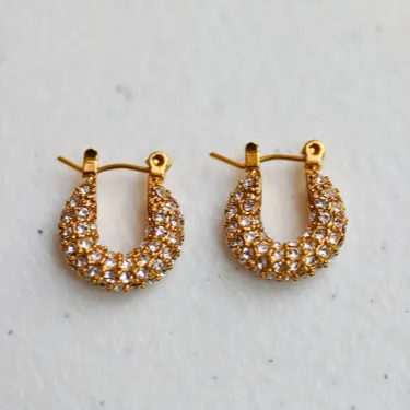 18K Gold-Filled Thick Zircon Hoop Earrings