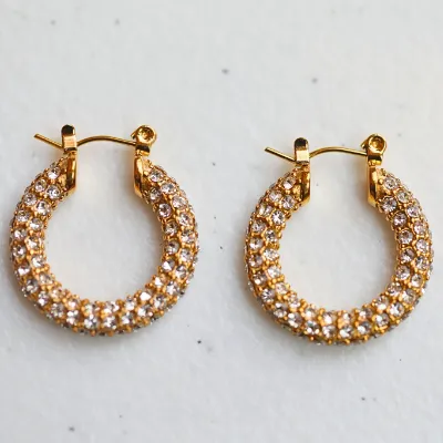 18K Gold-Filled Thick Zircon Hoop Earrings