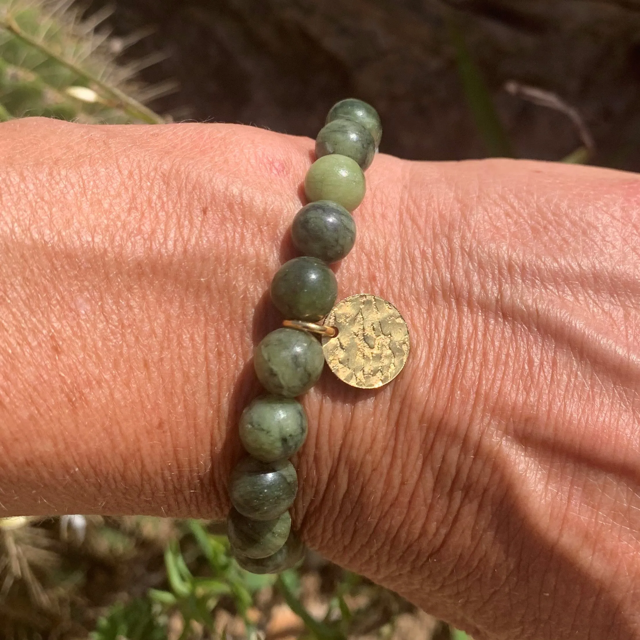 18K gold green jade bracelet on order