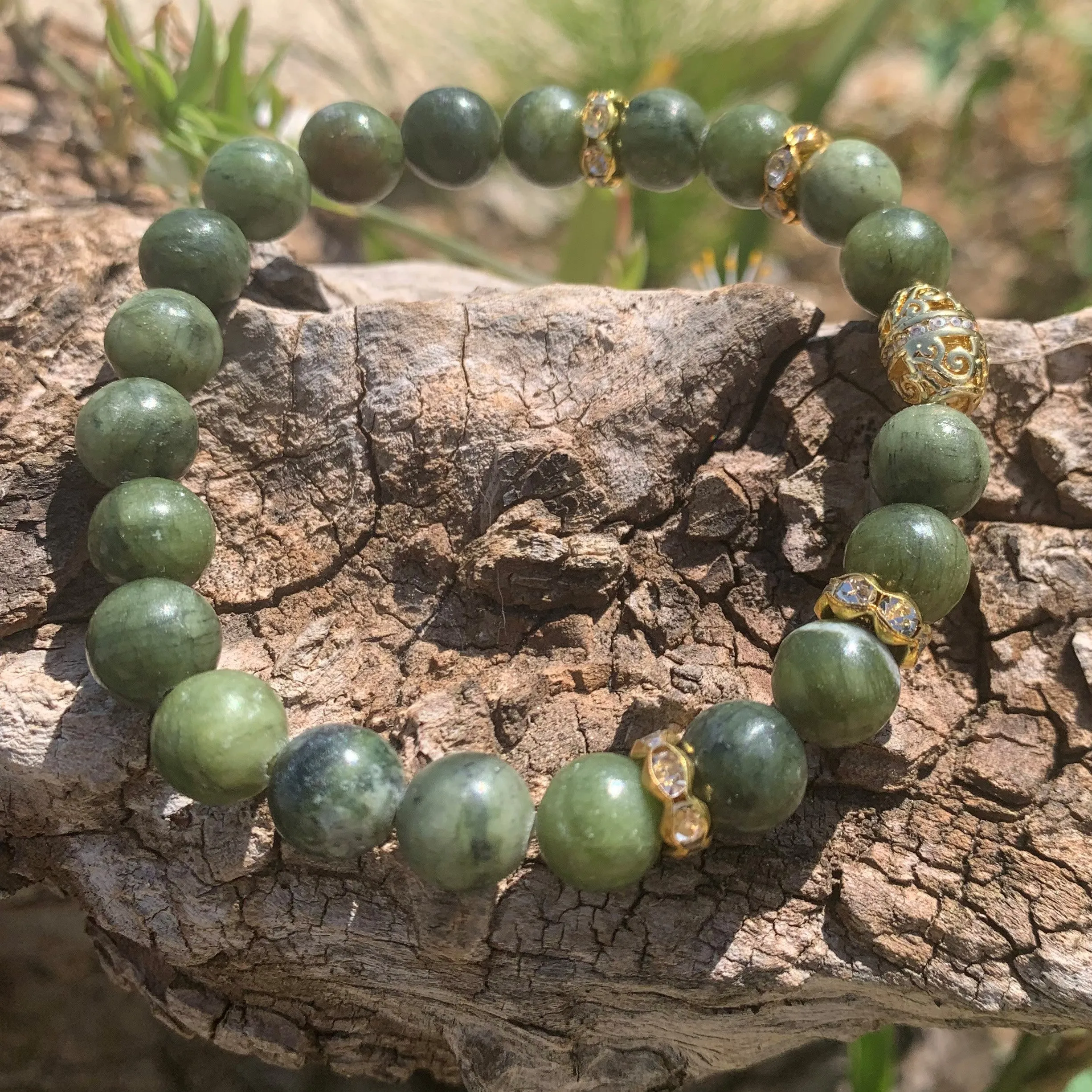 18K gold green jade bracelet on order