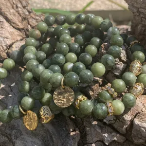 18K gold green jade bracelet on order