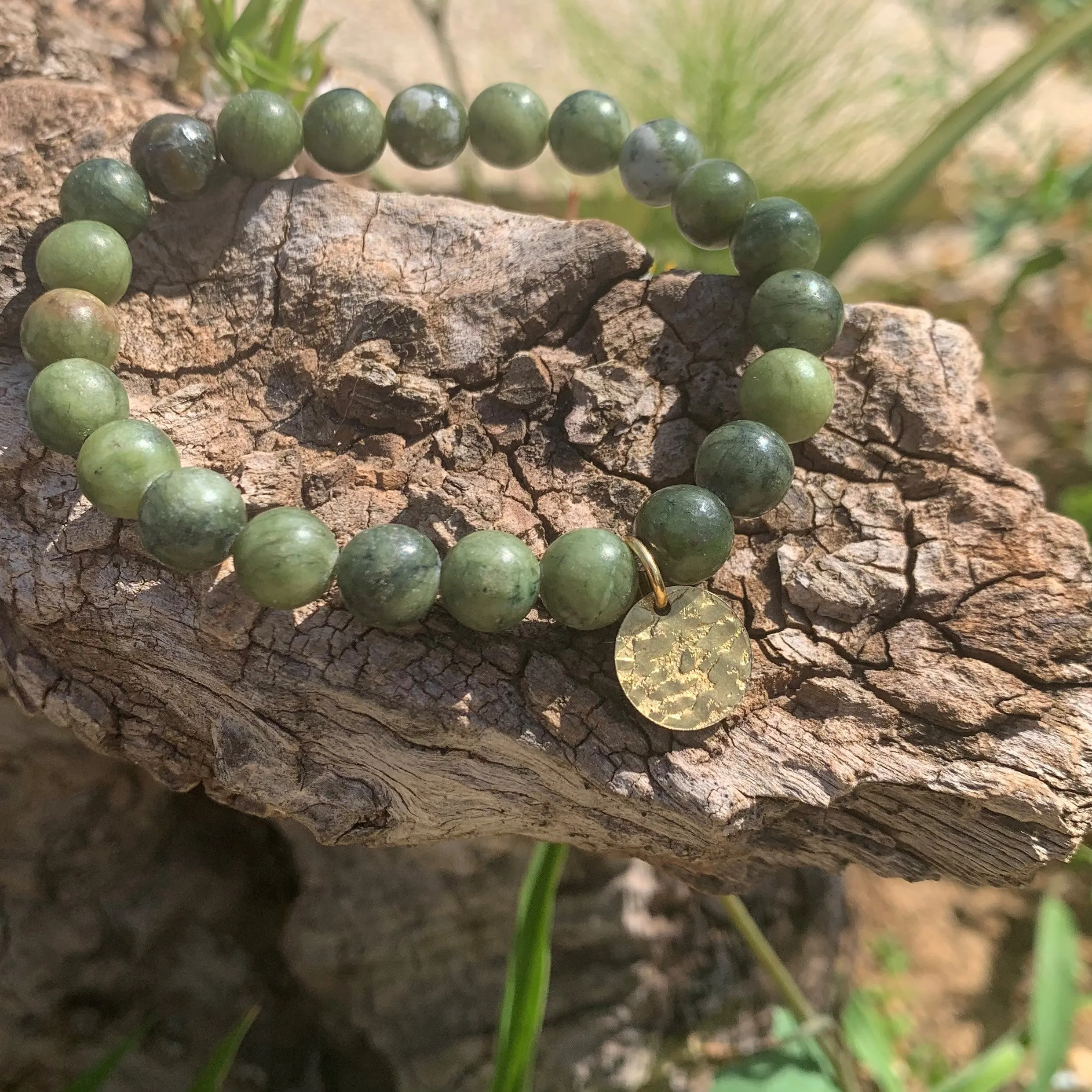 18K gold green jade bracelet on order