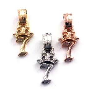 18k Number Crown Pendant