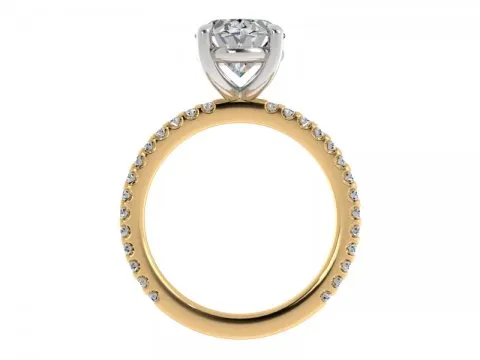 2.4ct Oval Solitaire with Pave Shank