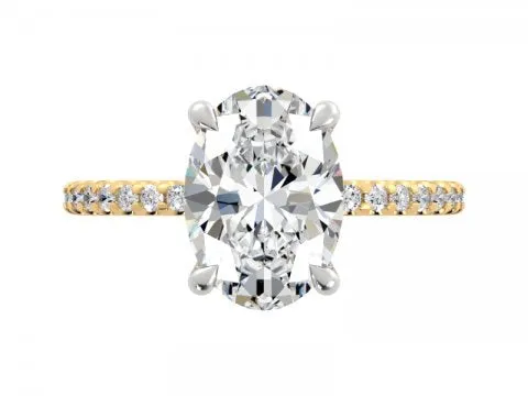 2.4ct Oval Solitaire with Pave Shank