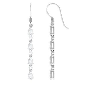 2.75 CT Pear and Round Cut Zircon Dangle Earrings