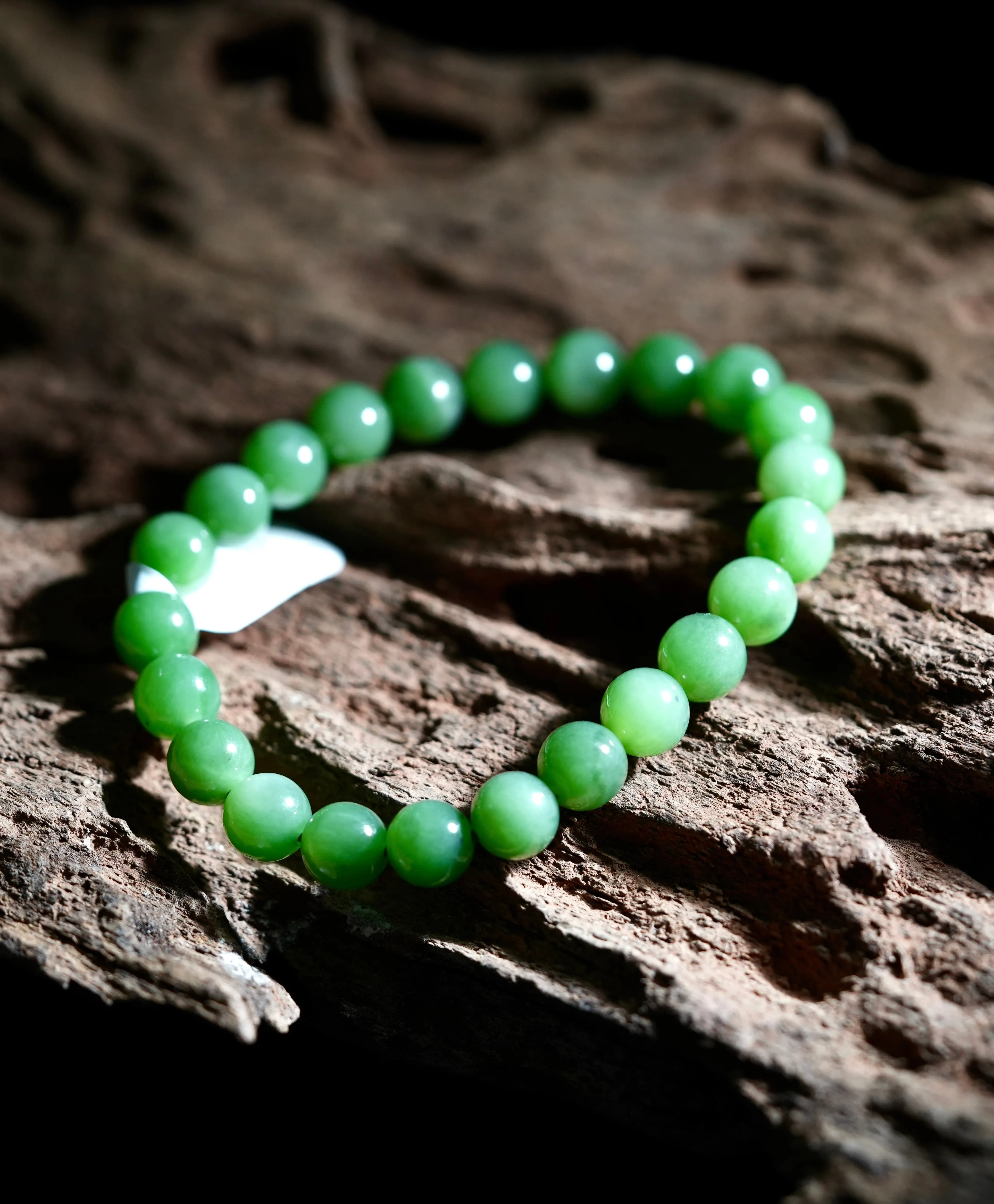 Luxurious 8mm Siberian Jade Beaded Bracelet - Elegant Jewelry Piece #2317