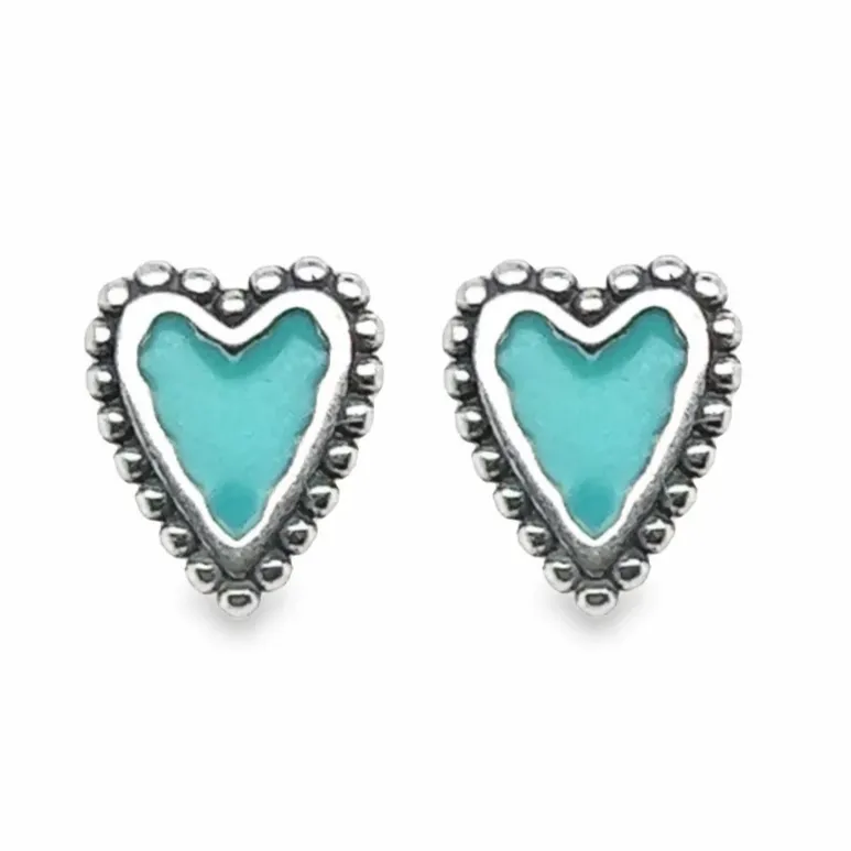 A530 Aquamarine Heart Earrings