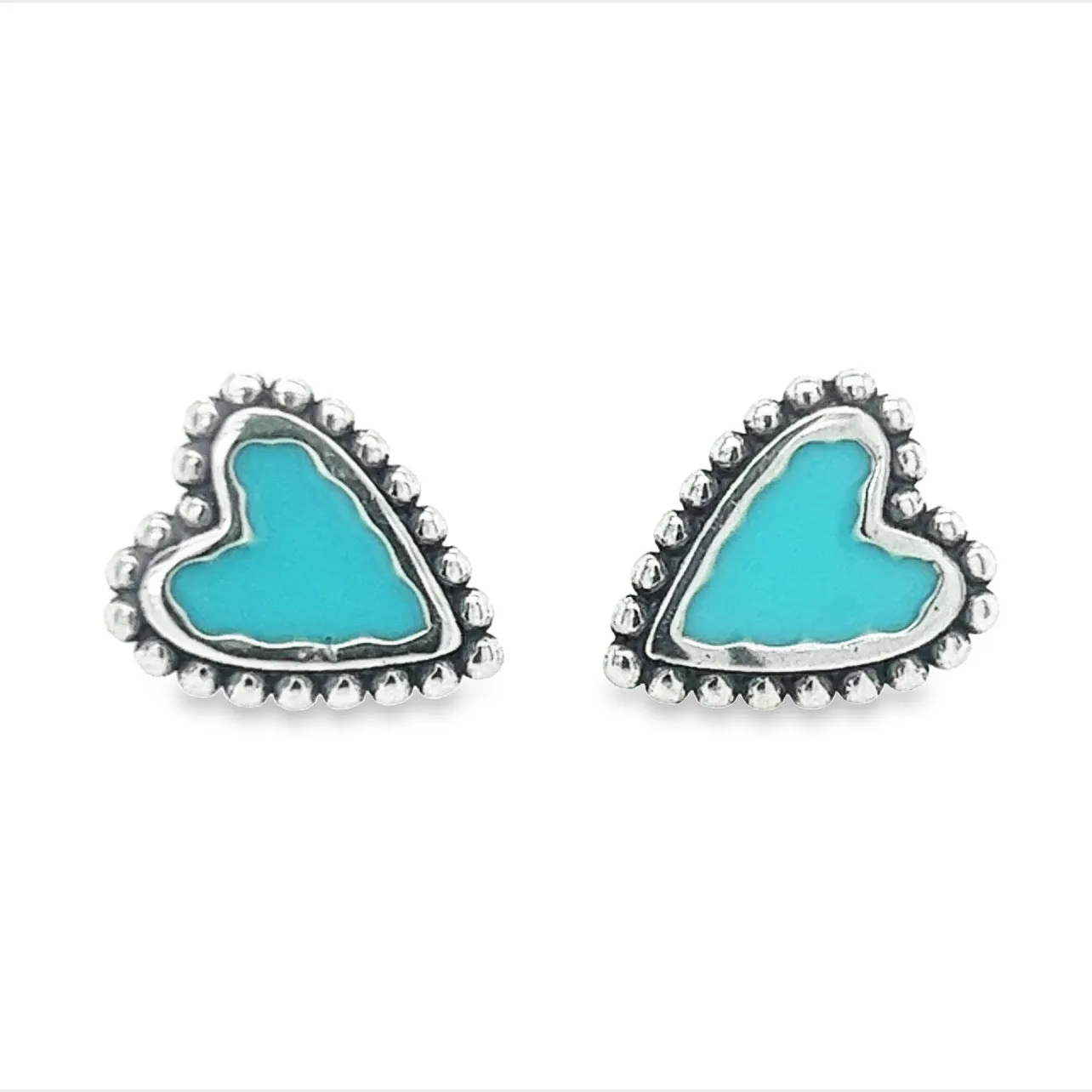 A530 Aquamarine Heart Earrings