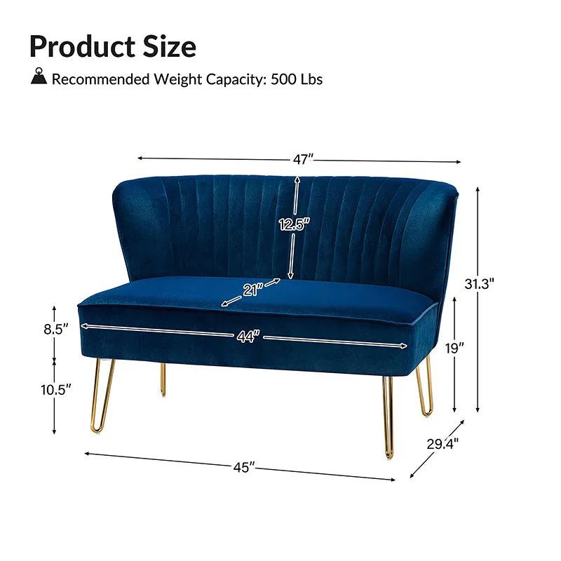 Ainhoa Velvet Loveseat with Hairpin Legs