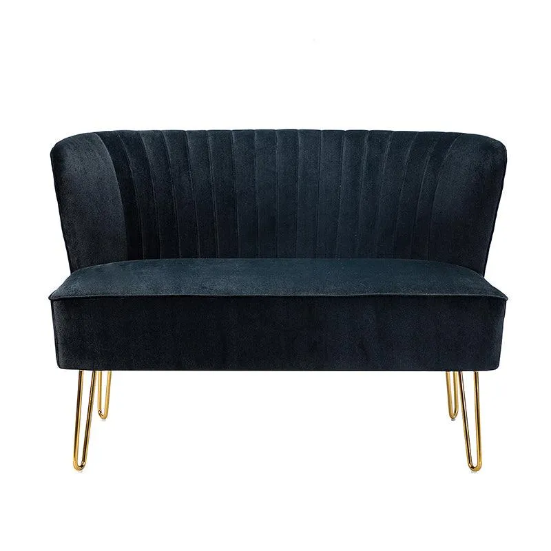 Ainhoa Velvet Loveseat with Hairpin Legs