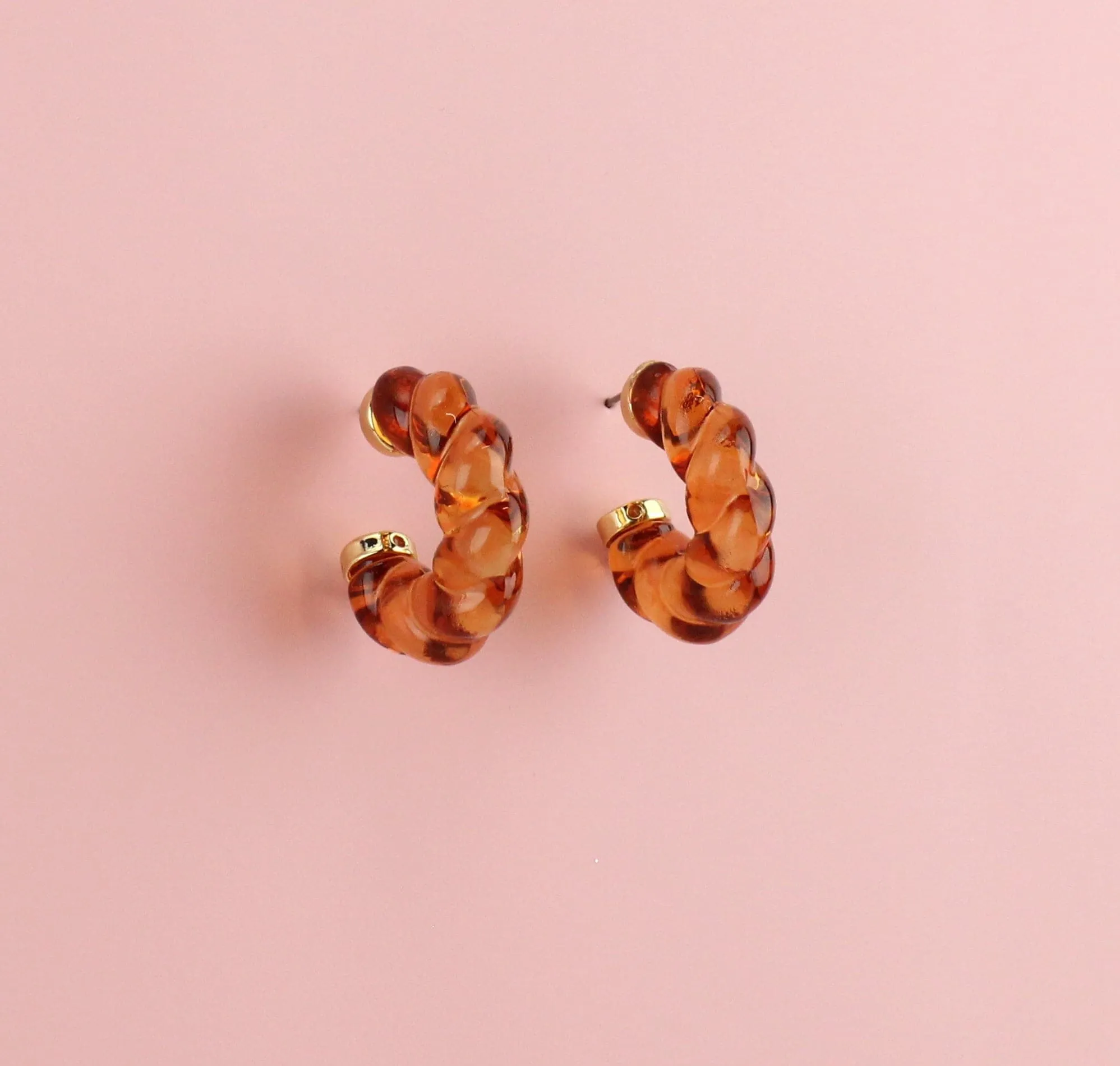 Amber Twist Hoop Earrings