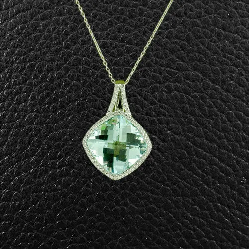 Aquamarine & Diamond Pendant