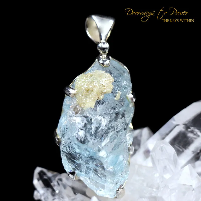 Aquamarine Crystal Pendant SS