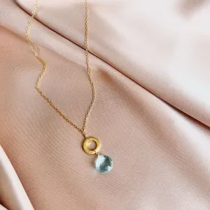 Aquamarine Quartz Mini Layering Necklace