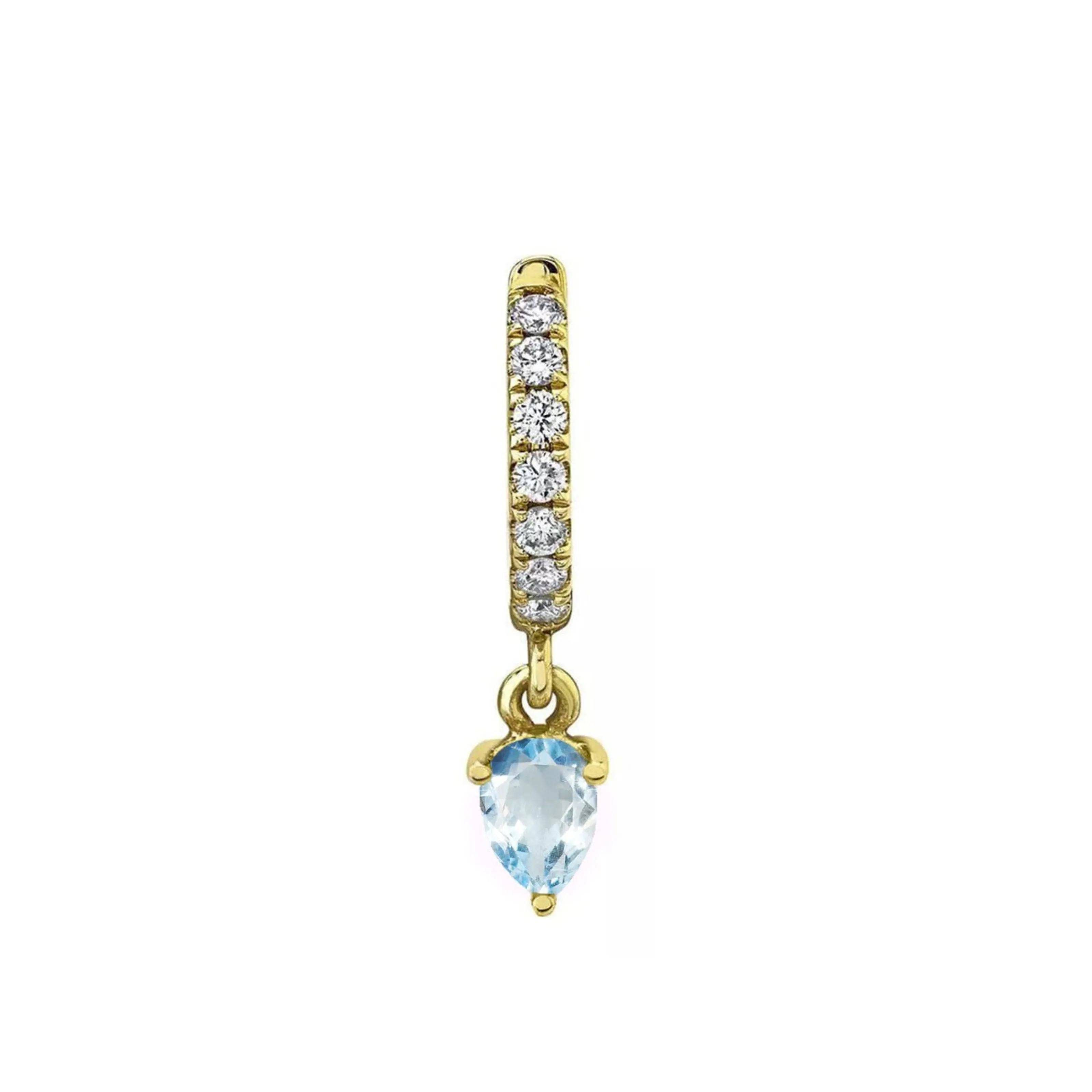 Aquamarine Water Drop Goddess Hoop