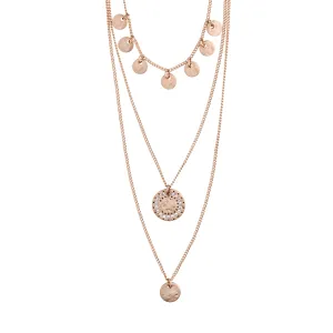 ARDEN 3-in-1  crystal necklace rosegold-plated