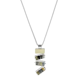 Ashka Dymel Mixed Metal Gemstone Waterfall Pendant Necklace