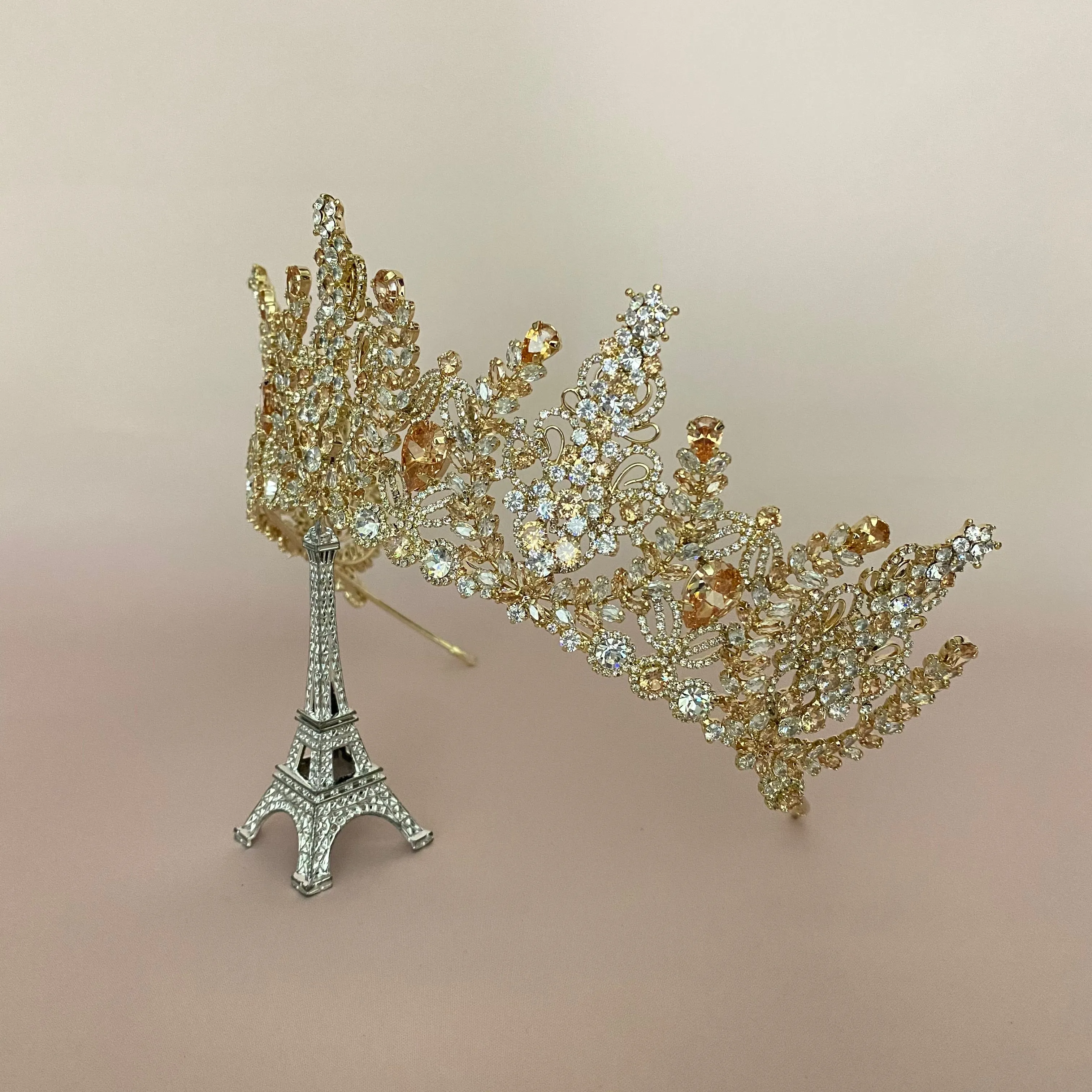 AURORA Gold with Gold Crystals Swarovski Bridal Crown